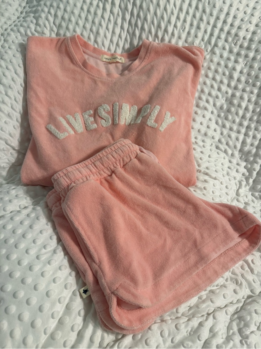 Simply southern set terry cloth size xl long sleeve shirt and large shorts